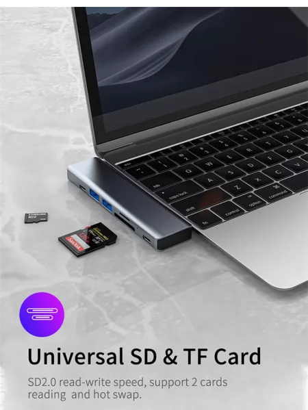 Adapter 7 in 1 USB C Hub, Type C Hub For Mac Pro and Other Type C-0